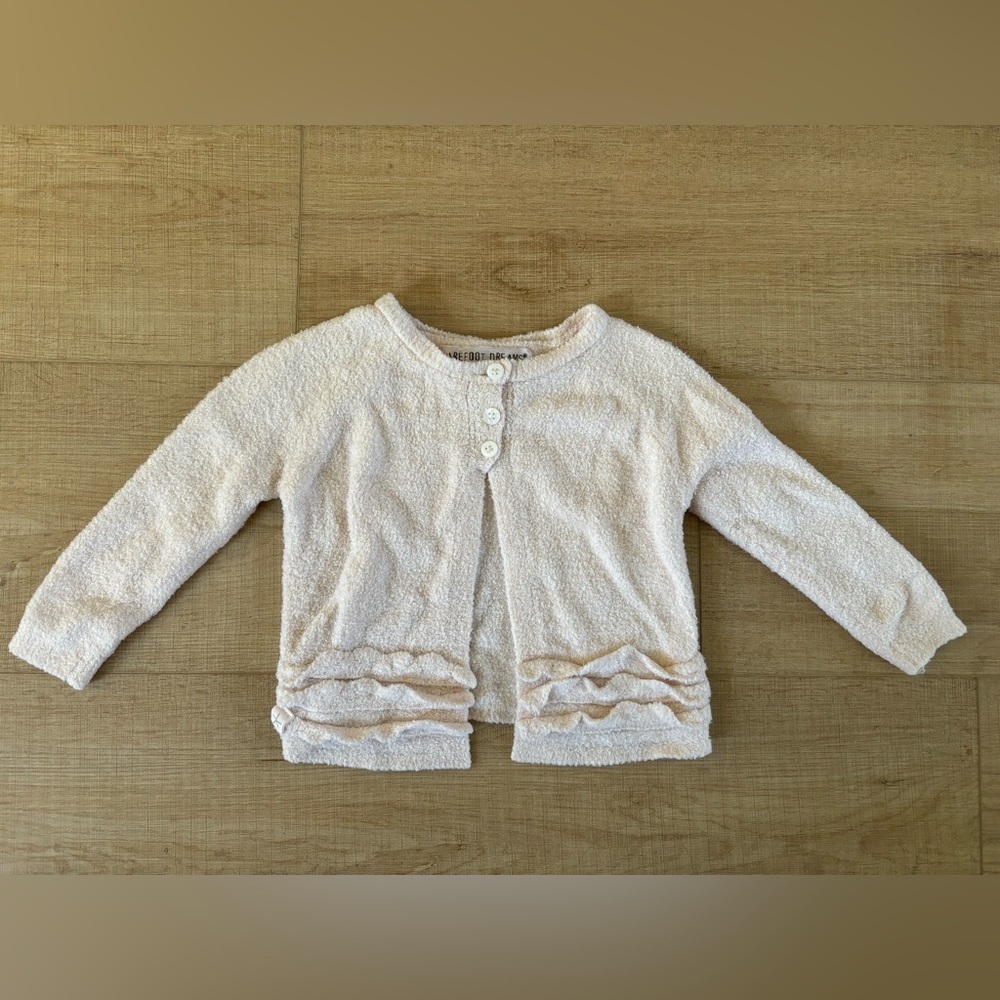 Barefoot Dreams CozyChic Lite Baby Pink Cardigan, 6-12mo Heirloom